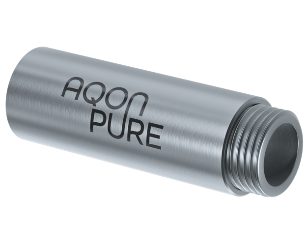 Das AQON PURE mini lässt sich einfach an dem Zulaufschlauch von Duschschlauch oder Waschmaschine montieren