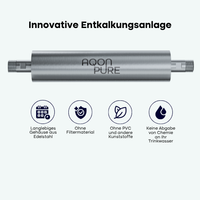 Ausgezeichnete Lösung bei Kalk im Wasser / Die innovative Entkalkungsanlage basiert auf dem Prinzip der Impfkristallbildung. Die Lösung von AQON PURE wurde bereits mehrfach nominiert, ausgezeichnet und in renommierten Publikationen erwähnt. 