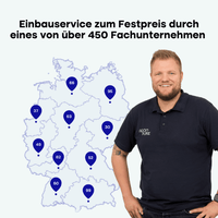 Einbauservice zum Festpreis / Für einen reibungslosen Ablauf arbeiten wir allein in Deutschland mit über 450 Partnerunternehmen der SHK-Branche zusammen. Diese bekommen nach Ihrer Bestellung vorab die Fotos Ihrer Installationsumgebung zugesendet. Somit können sich unsere Partnerunternehmen schon vorab auf die Montage vorbereiten und den Einbau planen.