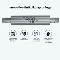 Ausgezeichnete Lösung bei Kalk im Wasser / Die innovative Entkalkungsanlage basiert auf dem Prinzip der Impfkristallbildung. Die Lösung von AQON PURE wurde bereits mehrfach nominiert, ausgezeichnet und in renommierten Publikationen erwähnt. 