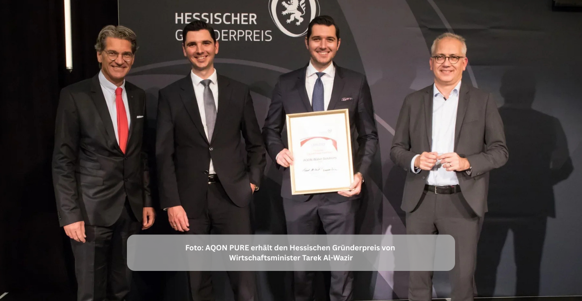 AQON PURE Kalkschutzanlage wird mit dem Hessischen Gründerpreis ausgezeichnet.