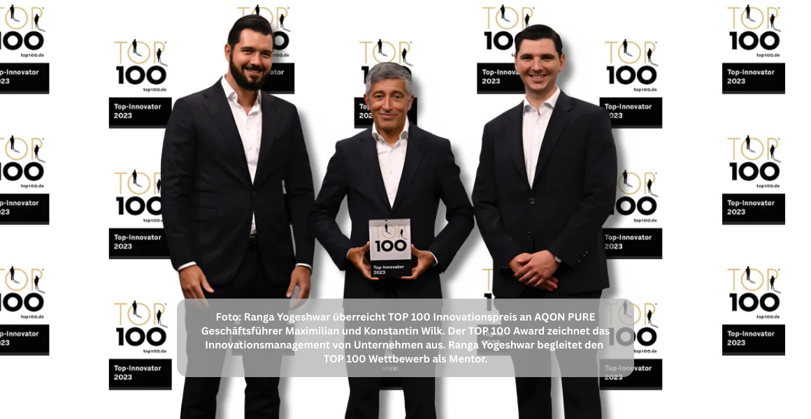 AQON PURE Kalkschutzanlage wird mit dem Top100 Award ausgezeichnet.