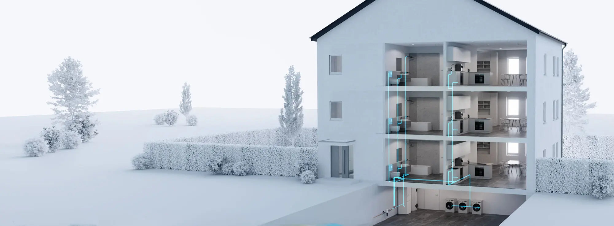 Einbau einer Enthärtungsanlage in einem Mehrfamilienhaus