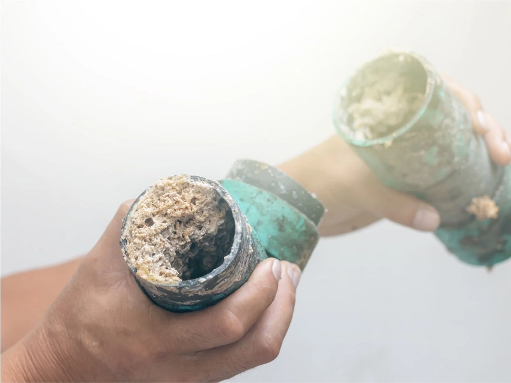 Kalkablagerungen auf Rohrleitungen sind ein Merkmal von hartem Wasser - die Lösung: Eine Wasserbehandlungsanlage