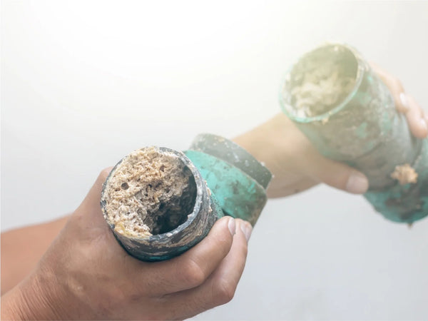 Kalkablagerungen auf Rohrleitungen sind ein Merkmal von hartem Wasser - die Lösung: Eine Wasserbehandlungsanlage