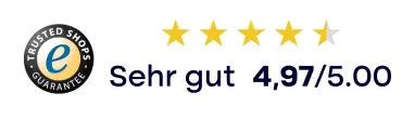 Die Trusted Shop-Bewertung zeigt: Kunden sind mit der AQON PURE Alternative zum Wasserfilter home plus zufrieden